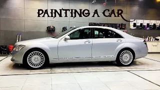 It took a month to change the paint color of Mercedes S350 2012 Into A Completely New Car