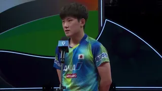 TOMOKAZU HARIMOTO INTERVIEW AFTER WINNING WANG CHUQIN Semi-finals |MT| 2022 World Team Championships