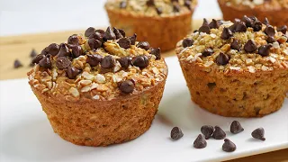No Flour! No Butter! Banana Oatmeal Muffins Recipe! Easy and Healthy Breakfast