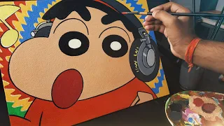 Shinchan Drawing on canvas,  Acrylic Painting