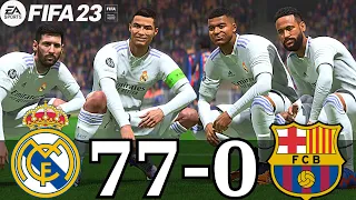 FIFA 23 | RONALDO, MESSI, MBAPPE, NEYMAR, ALL STARS | REAL MADRID 77-0 BARCELONA | UCL FINAL