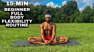 15 Min Beginner Full Body Stretching Routine (Follow Along)