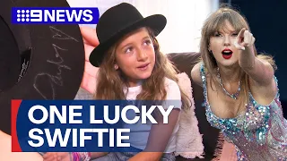 Taylor Swift brings child Swiftie on stage in Melbourne | 9 News Australia