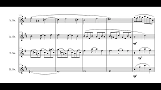 "Bachiazzola" - for saxophone quartet  (score on video)