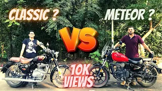 Classic 350 Vs Meteor 350🤔Owners Explaining Their Motorcycles✅😎WATCH This Before Buying 🫵🏻