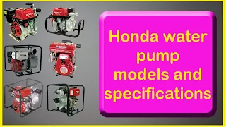 Honda Motor pumps models and specifications.