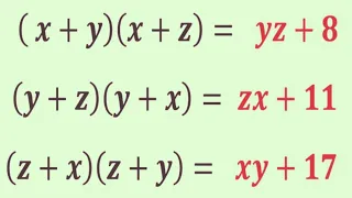 A Nice algebra math problem | Olympiad Question | Find the value of the x=?,y=?z=?