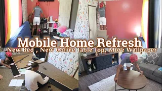 *NEW* Home Refresh| Small Updates to Our Girls Room| New Bed , More Wallpaper (PART 1)SPEED CLEAN🧽