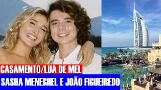 SASHA MENEGHEL e JOÃO FIGUEIREDO embarcam para lua de mel após CASAMENTO