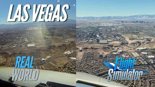 Microsoft Flight Simulator (FS2020) vs Real Life | Landing in Las Vegas | A320 Cockpit