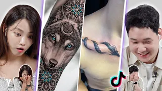 Korean Guy&Girl React To TikTok ‘Astonishing Tattoo’ for the first time | Y