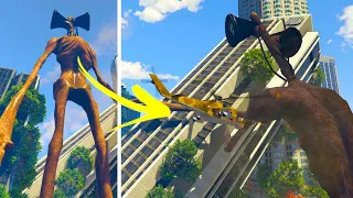 GIGANTYCZNY SIREN HEAD NISZCZY LOS SANTOS! 😮📣 - GTA V STRASZNE MODY #8