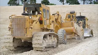 Cat Dozers and Scrapers Working