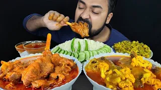 CHICKEN LEG PIECE CURRY RICE EATING SHOW