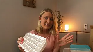 PROGULOVER Ice Cube Tray with Lid and Bin - 64 PCS Easy Release Stackable Ice Trays for Freezer - Ic