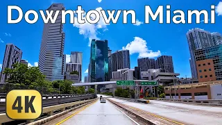 Driving Miami Downtown & Waterfront in 4K - Relaxing Street Sounds