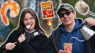 Test wegańskiego jedzenia na grilla i biwak ⛺️🔥 Krewetki, pianki, hot cheetos 🍤