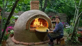 Built Giant Mud Oven and Cooking Country Style Bread