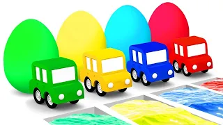 Мультики для детей - 4 машинки и разноцветные яйца! Все серии подряд