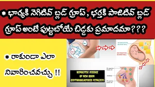 Rh Incompatibility in Pregnancy||Erythroblastosis Fetalisis in Telugu .