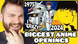 First Time Reacting to The MOST POPULAR Anime Opening of Each Year 1975 - 2024 | ANIME REACTION!