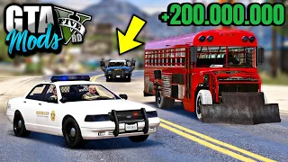 ASSALTO AO BANCO e FUGA DA POLICIA com ÔNIBUS BLINDADO! (INSANO) - GTA 5 MODS