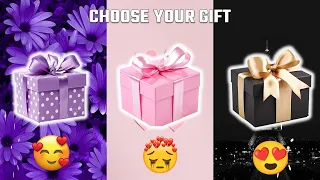 Choose your gift box 🎁 💟 Purple 💞 Pink 🖤 Black🌟 3 gift box challenge ✨