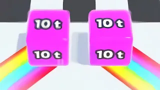 Jelly Run 2048 — RARE Rainbow Trail of 10 Trillion Cube (Max Level)