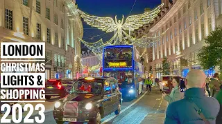 🎄Christmas Walks in Central London 2023 | Central London Christmas Lights & Market [4K HDR]