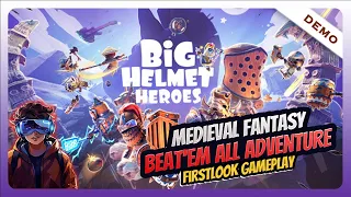 Stunning Beat'em up Co-op Medivel Adventure - Big Helmet Heroes