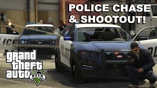 GTA V - AI Police Chase and Shootout