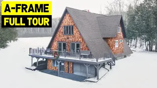 3-STORY 1,500sqft MID-CENTURY MODERN A-FRAME CABIN! (Full Airbnb Tour)