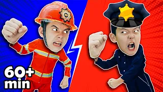 Super Fireman Daddy vs Super Policeman Daddy Song | Tutti Frutti Nursery Rhymes & Kids Songs