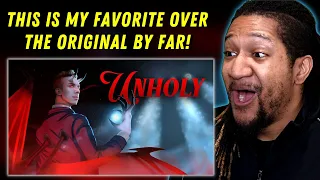 Reaction to UNHOLY (Cover by a Bass SInger) by Tomi P