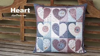 Heart - Application Patchwork pattern.  LizaDecor.com Tutorial