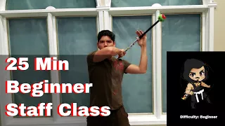 Learn to Spin a Staff Essentials Guided Class - Bo Staff Tutorials / Tricks - Staff spinning