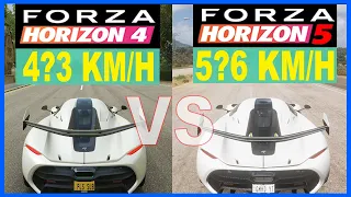 Koenigsegg Jesko Forza Horizon 5 vs FH4 Engine Car Sound, Max Speed, Graphics, & Gameplay Comparison