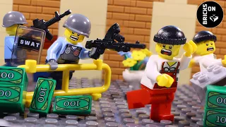 SWAT Arrest Fail Bank Robbery Attack Money Heist Lego Police Academy School Stop Motion Animation