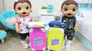 BABY ALIVE GÊMEOS LAURINHA E FELIPINHO VÃO VIAJAR PRA CASA DA TITIA