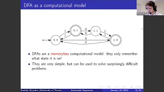 January 19th: Automatic Sequences by Anatoly Zavyalov (University of Toronto, St. George Campus)