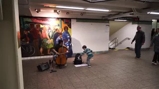 Person Playing Cello in Manhattan Subway