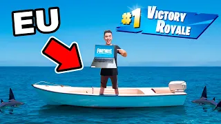 JOGUEI FORTNITE NO MEIO DO OCEANO!