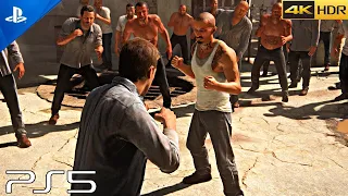 (PS5) Uncharted 4 Prison Fight Scene | Ultra Realistic Graphics Gameplay [4K HDR 60 FPS]