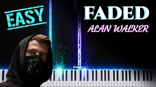 Faded - Alan Walker | EASY Piano Tutorial