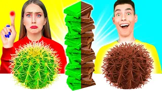 Desafío de Comida Real vs Comida de Chocolate #2 por RaPaPa Challenge