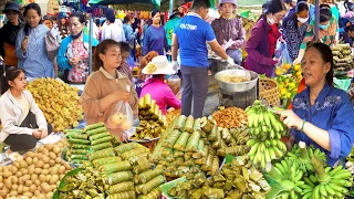 Foods & People Activities A Day Before Lunar New Year @ Boeng Trabek Market