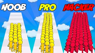 NOOB vs PRO vs HACKER in Runner Pusher!