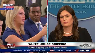 TENSE MOMENTS: Between reporters, Sarah Sanders at White House press briefing (FNN)