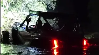 Honda drags YXZ though deep canal  yxz1000r night ride ends hydro locked