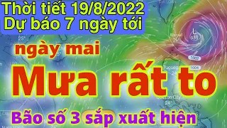 Dự báo thời tiết hôm nay và ngày mai 19/8 | dự báo bão mới nhất | thời tiết 3 ngày tới